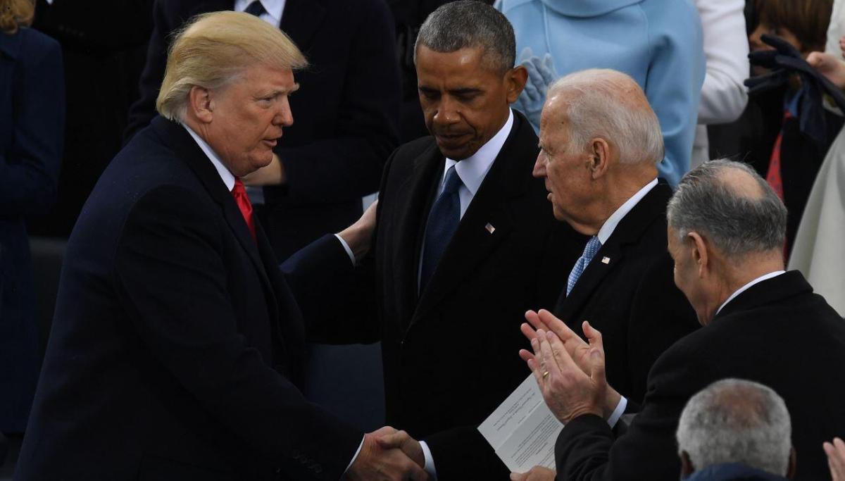 Donad Trump and Joe Biden meet